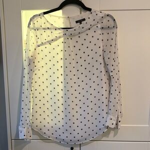 RW&CO. White Blouse with Black Polka Dots